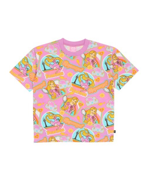 親子お揃い ディズニー ステッカー風総柄 Tシャツ 9534K（T
