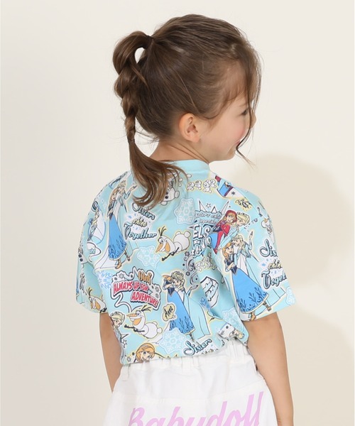 親子お揃い ディズニー ステッカー風総柄 Tシャツ 9534K（T