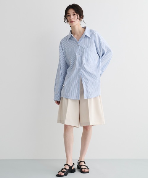 MERLOT（メルロー）の「2タックセンタープリーツハーフスラックス（スラックス・レディース・アイボリー/ブラック・FREE）」の7枚目の写真