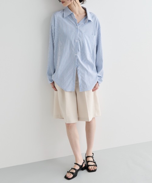 MERLOT（メルロー）の「2タックセンタープリーツハーフスラックス（スラックス・レディース・アイボリー/ブラック・FREE）」の5枚目の写真