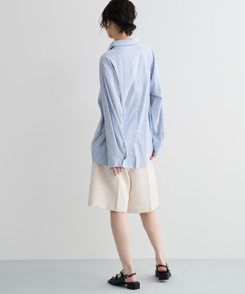 MERLOT（メルロー）の「2タックセンタープリーツハーフスラックス（スラックス・レディース・アイボリー/ブラック・FREE）」の9枚目の写真