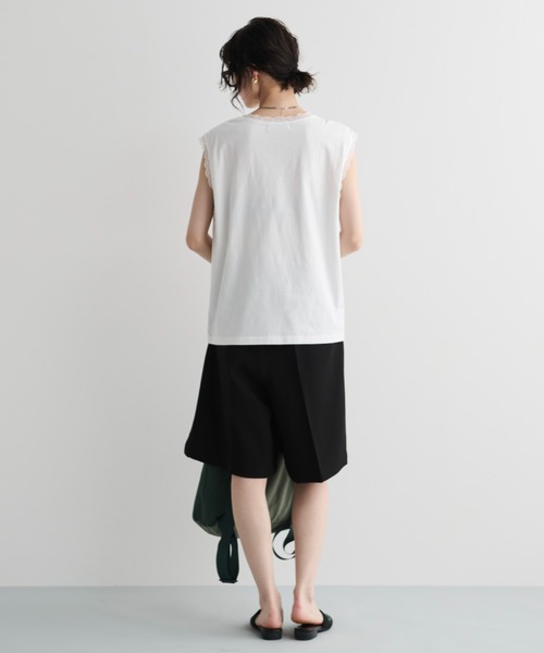 MERLOT（メルロー）の「2タックセンタープリーツハーフスラックス（スラックス・レディース・アイボリー/ブラック・FREE）」の16枚目の写真