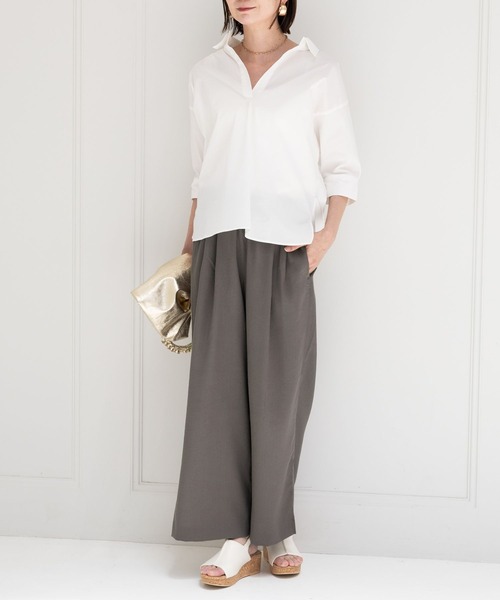 Elura（エルーラ）の「サラサラサマーリネンライクワイドパンツ/113183（その他パンツ・レディース・ベージュ/ブラウン/チャコールグレー・MEDIUM/LARGE/SMALL）」の6枚目の写真