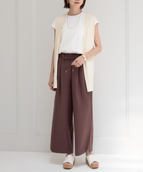 Elura（エルーラ）の「サラサラサマーリネンライクワイドパンツ/113183（その他パンツ・レディース・ベージュ/ブラウン/チャコールグレー・MEDIUM/LARGE/SMALL）」の9枚目の写真