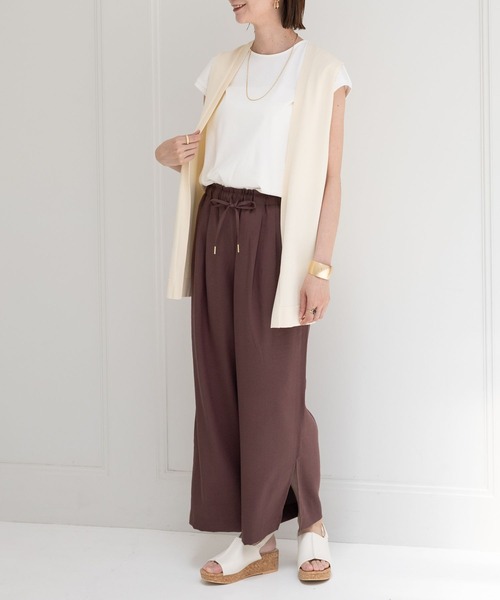 Elura（エルーラ）の「サラサラサマーリネンライクワイドパンツ/113183（その他パンツ・レディース・ベージュ/ブラウン/チャコールグレー・MEDIUM/LARGE/SMALL）」の10枚目の写真