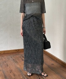 ラメチュールナローシアープリーツスカート