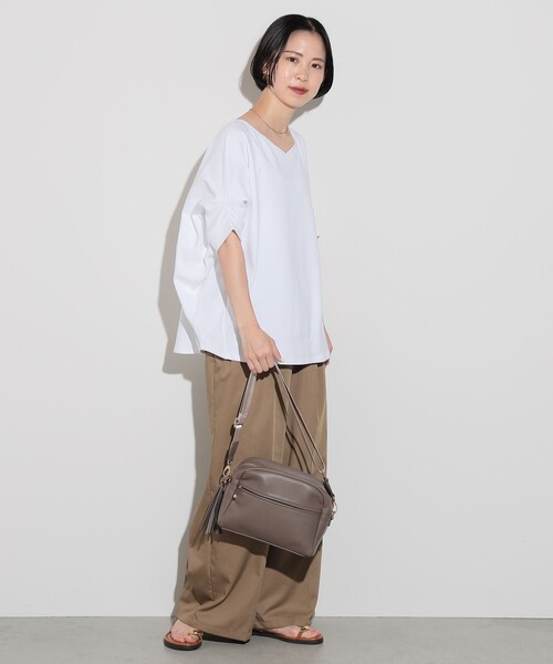 BEAMS HEART（ビームスハート）の「BEAMS HEART / ドレープ オーバー プルオーバー（Tシャツ/カットソー・レディース・ブラック/イエロー/オフホワイト・FREE）」の8枚目の写真