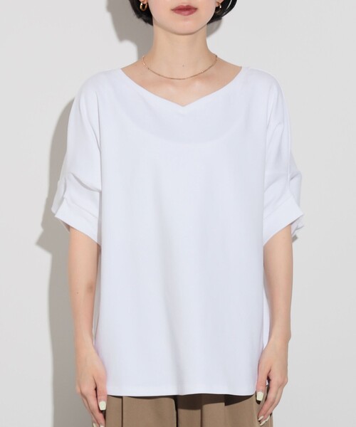 BEAMS HEART（ビームスハート）の「BEAMS HEART / ドレープ オーバー プルオーバー（Tシャツ/カットソー・レディース・ブラック/イエロー/オフホワイト・FREE）」の12枚目の写真