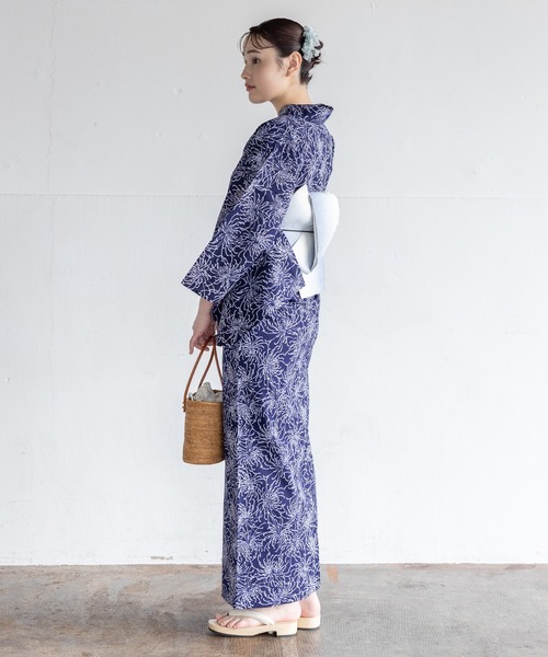 美品【二橋染工場】捺染こだわり浴衣2点セット 二橋染工場】捺染こだわり浴衣2点セットby yukatakan grace