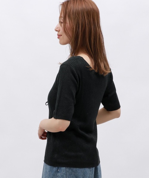 LAKOLE（ラコレ）の「2WAYラメリボンカーディガン / 129025（カーディガン/ボレロ・レディース・シルバー/アイボリー/ブラック/グリーン・SMALL/MEDIUM）」の14枚目の写真