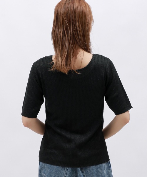 LAKOLE（ラコレ）の「2WAYラメリボンカーディガン / 129025（カーディガン/ボレロ・レディース・シルバー/アイボリー/ブラック/グリーン・SMALL/MEDIUM）」の15枚目の写真