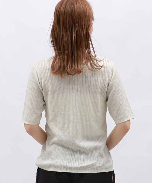 LAKOLE（ラコレ）の「2WAYラメリボンカーディガン / 129025（カーディガン/ボレロ・レディース・シルバー/アイボリー/ブラック/グリーン・SMALL/MEDIUM）」の10枚目の写真