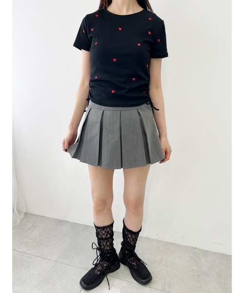 PHILLY（フィリー）の「ランダムハートドロストTシャツ（Tシャツ/カットソー・レディース・ホワイト/ブラック・FREE）」の6枚目の写真