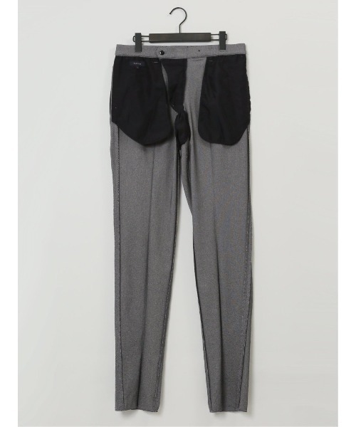 TAKA-Q（タカキュー）の「【ストレッチ ウォッシャブル イージーケア】タカキュー ノータックビジネスパンツ バーズアイモノトーン(セットアップ可能)（スーツパンツ・メンズ・ブラック×ホワイト・X-LARGE/LARGE/MEDIUM/S）」の4枚目の写真