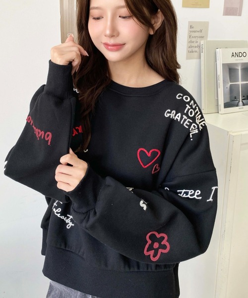 ゴッドセレクション トレーナー 裏起毛 黒 L ロゴ刺繍 ワンポイント 美品 CHAMPION/チャンピオン】裏起毛 ワンポイントブランドロゴ刺繍