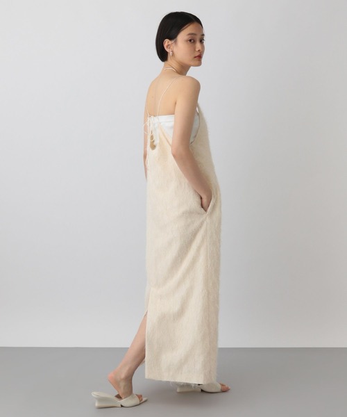 A part by（アパートバイ）の「ラメフェザーキャミワンピース（ワンピース・レディース・ブラック/アイボリー・FREE）」の5枚目の写真