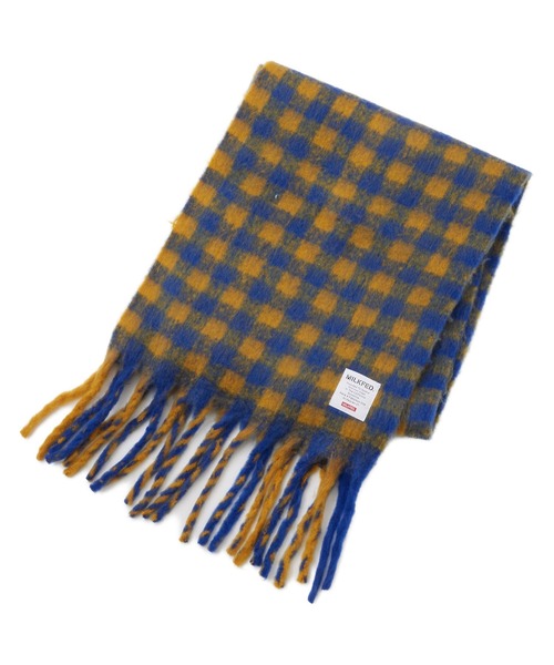 MILKFED.（ミルクフェド）の「CHECKERED SCARF（マフラー・レディース・ライトブルー/ブラック/ブルー・ONE SIZE）」の8枚目の写真