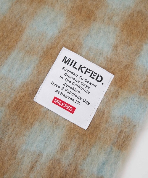 MILKFED.（ミルクフェド）の「CHECKERED SCARF（マフラー・レディース・ライトブルー/ブラック/ブルー・ONE SIZE）」の5枚目の写真