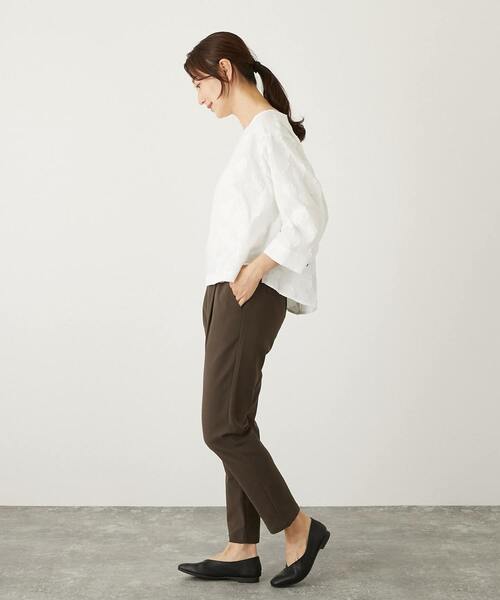 【セール】【華やかさをプラスするフラワーモチーフのカットジャガードブラウス】（シャツ/ブラウス）｜MELROSE claire（メルローズ クレール）