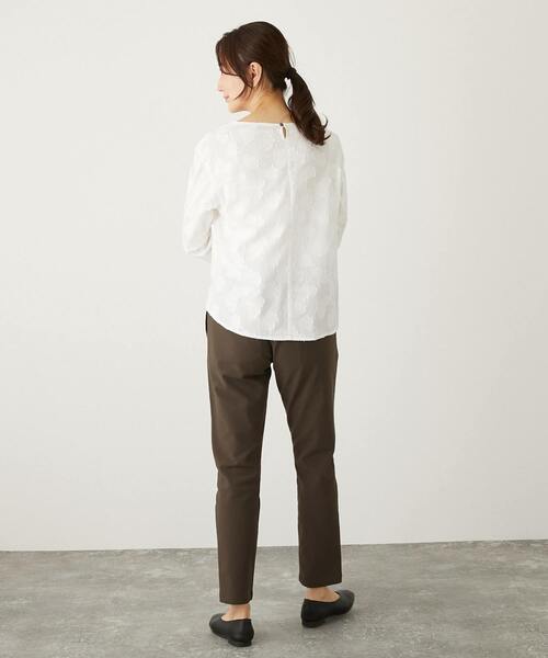 【セール】【華やかさをプラスするフラワーモチーフのカットジャガードブラウス】（シャツ/ブラウス）｜MELROSE claire（メルローズ クレール）