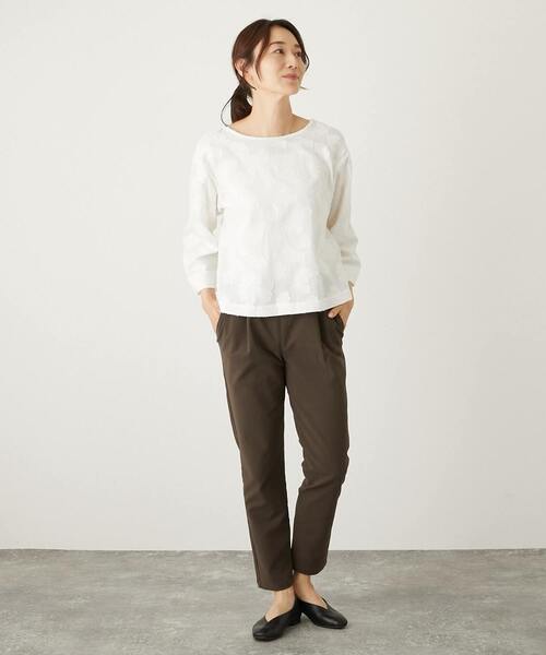 【セール】【華やかさをプラスするフラワーモチーフのカットジャガードブラウス】（シャツ/ブラウス）｜MELROSE claire（メルローズ クレール）