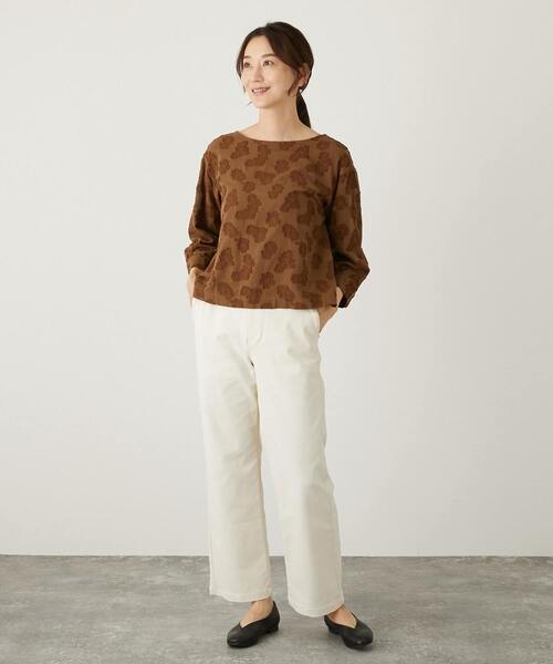 【セール】【華やかさをプラスするフラワーモチーフのカットジャガードブラウス】（シャツ/ブラウス）｜MELROSE claire（メルローズ クレール）