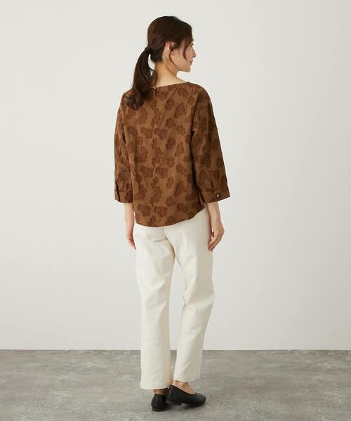 【セール】【華やかさをプラスするフラワーモチーフのカットジャガードブラウス】（シャツ/ブラウス）｜MELROSE claire（メルローズ クレール）