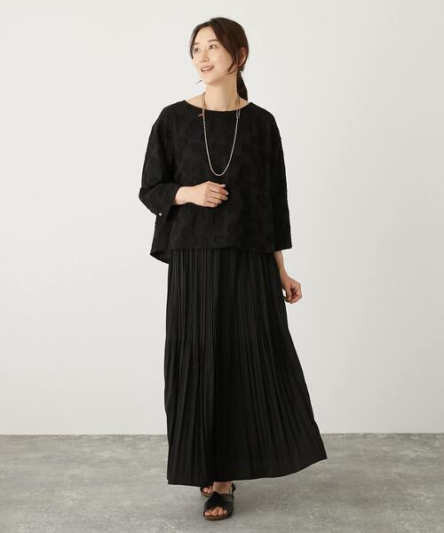 【セール】【華やかさをプラスするフラワーモチーフのカットジャガードブラウス】（シャツ/ブラウス）｜MELROSE claire（メルローズ クレール）