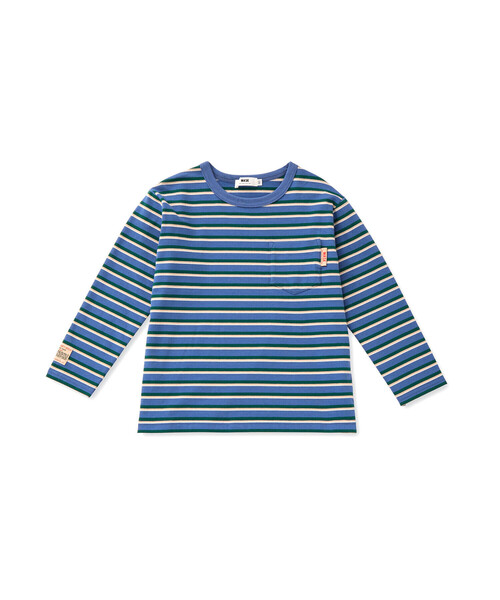 WASK（ワスク）の「ロゴバックプリントマルチボーダー天竺Tシャツ(100~160cm)（Tシャツ/カットソー・キッズ・レッド系/グリーン系・100cm/110cm/120cm/130cm/140cm/150cm/160cm）」の8枚目の写真