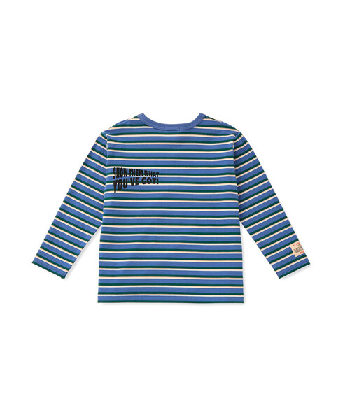 WASK（ワスク）の「ロゴバックプリントマルチボーダー天竺Tシャツ(100~160cm)（Tシャツ/カットソー・キッズ・レッド系/グリーン系・100cm/110cm/120cm/130cm/140cm/150cm/160cm）」の9枚目の写真