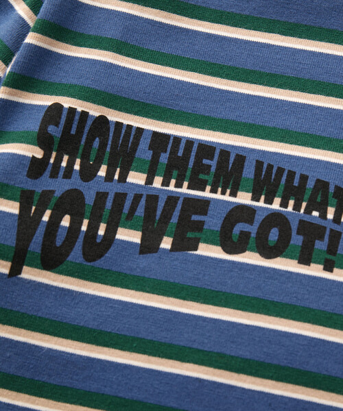 WASK（ワスク）の「ロゴバックプリントマルチボーダー天竺Tシャツ(100~160cm)（Tシャツ/カットソー・キッズ・レッド系/グリーン系・100cm/110cm/120cm/130cm/140cm/150cm/160cm）」の13枚目の写真