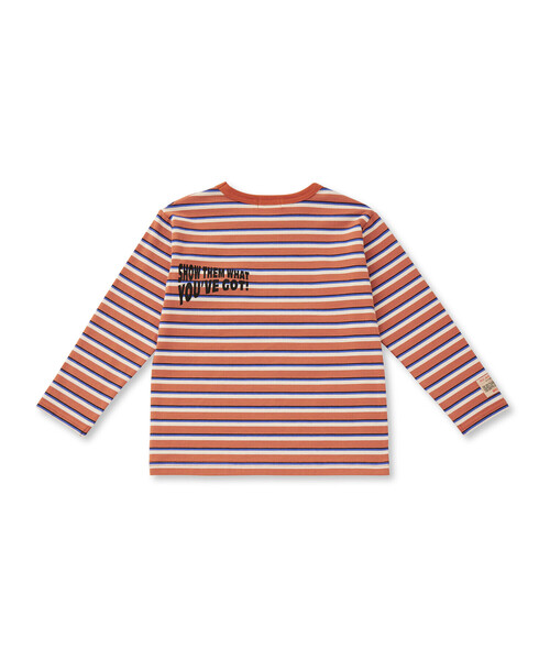 WASK（ワスク）の「ロゴバックプリントマルチボーダー天竺Tシャツ(100~160cm)（Tシャツ/カットソー・キッズ・レッド系/グリーン系・100cm/110cm/120cm/130cm/140cm/150cm/160cm）」の15枚目の写真