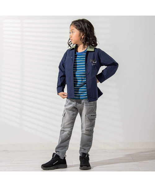 WASK（ワスク）の「ロゴバックプリントマルチボーダー天竺Tシャツ(100~160cm)（Tシャツ/カットソー・キッズ・レッド系/グリーン系・100cm/110cm/120cm/130cm/140cm/150cm/160cm）」の17枚目の写真