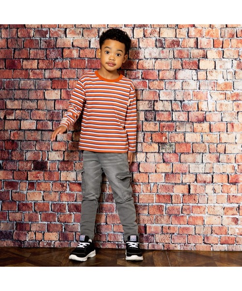 WASK（ワスク）の「ロゴバックプリントマルチボーダー天竺Tシャツ(100~160cm)（Tシャツ/カットソー・キッズ・レッド系/グリーン系・100cm/110cm/120cm/130cm/140cm/150cm/160cm）」の19枚目の写真