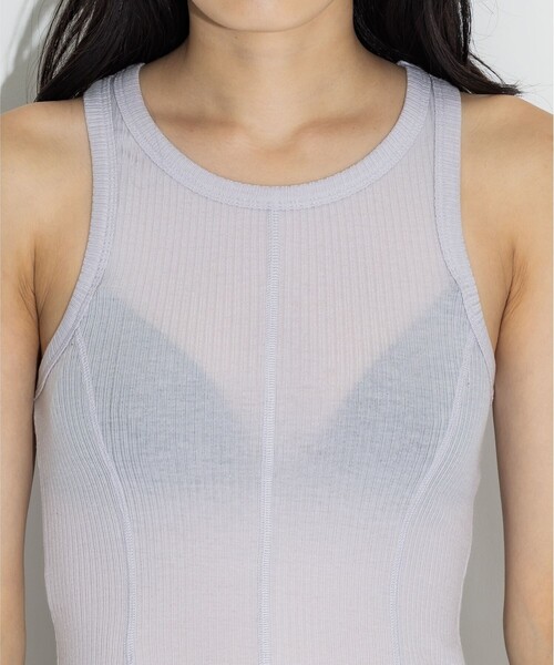 STUDIOUS（ステュディオス）の「【STUDIOUS/ステュディオス】カシミアシルクウールタンクトップ/エアリータッチ/なめらかな肌触り（タンクトップ・レディース・オフホワイト/ダークグレー/ラベンダー/グレー系その他・FREE）」の10枚目の写真