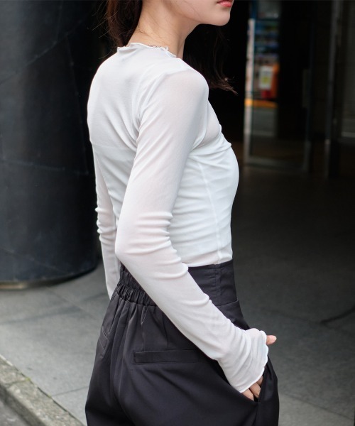 Rejoule（リジュール）の「長袖チュールシアートップス（Tシャツ