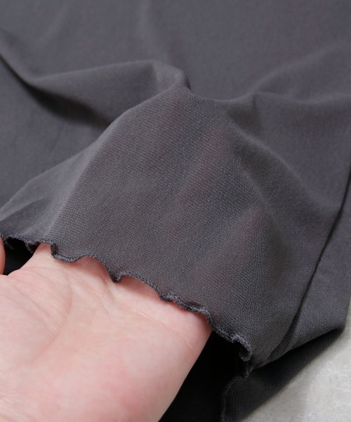 Rejoule（リジュール）の「長袖チュールシアートップス（Tシャツ/カットソー・レディース・チャコールグレー/ブラック/ホワイト/アイボリー/ライトブルー・FREE）」の10枚目の写真