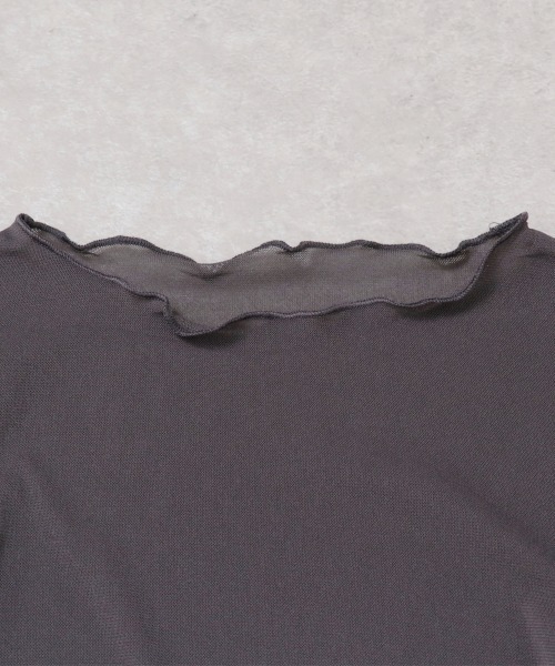 Rejoule（リジュール）の「長袖チュールシアートップス（Tシャツ/カットソー・レディース・チャコールグレー/ブラック/ホワイト/アイボリー/ライトブルー・FREE）」の16枚目の写真