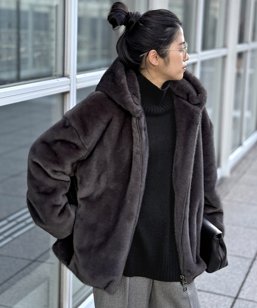 AP STUDIO(エーピーストゥディオ)の「追加ファーブルゾン(ブルゾン・レディース・ライトグレー/グレー・FREE)」の5枚目の写真