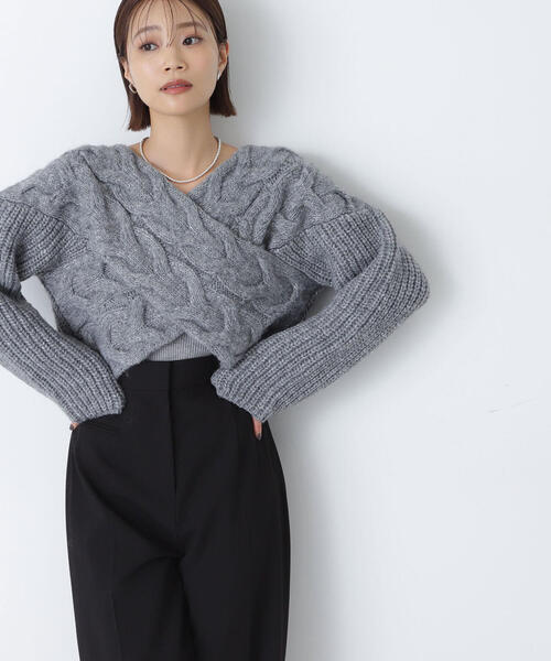N.Natural beauty basic - ❁りー❁ ショートケーブルニットボレロ N.（N. Natural Beauty Basic）（エヌエヌナチュラル