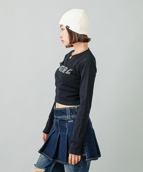 X-girl（エックスガール）の「STAR LOGO L/S BABY TEE（Tシャツ