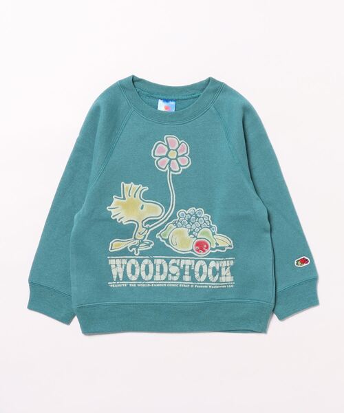 FRUIT OF THE LOOM（フルーツオブザルーム）の「PEANUTSラグラントレーナー / スウェット / コラボ / ピーナッツ / スヌーピー / 長袖 / プリント / カジュアル / ユニセックス（スウェット・キッズ・ブラック/オレンジ/ブルー/ラベンダー/サックスブルー/オフホワイト/パープル・130cm/110cm/150cm）」の5枚目の写真