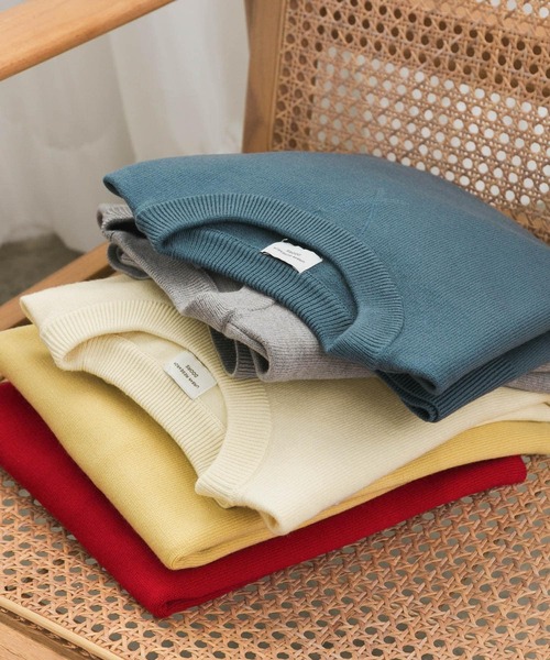 URBAN RESEARCH DOORS(アーバンリサーチドアーズ)の「『UR TECH 200日ニット』スウェットライクプルオーバー(ニット/セーター・レディース・チャコールグレー/ベージュ/レッド/イエロー/オフホワイト/ブルー/グレー・MEDIUM)」の13枚目の写真