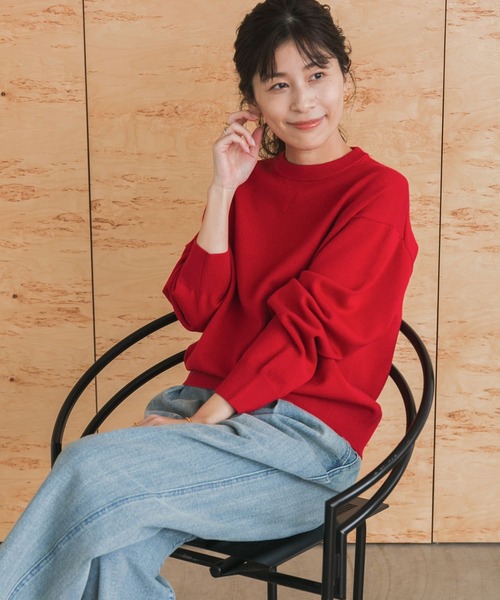 URBAN RESEARCH DOORS(アーバンリサーチドアーズ)の「『UR TECH 200日ニット』スウェットライクプルオーバー(ニット/セーター・レディース・チャコールグレー/ベージュ/レッド/イエロー/オフホワイト/ブルー/グレー・MEDIUM)」の11枚目の写真