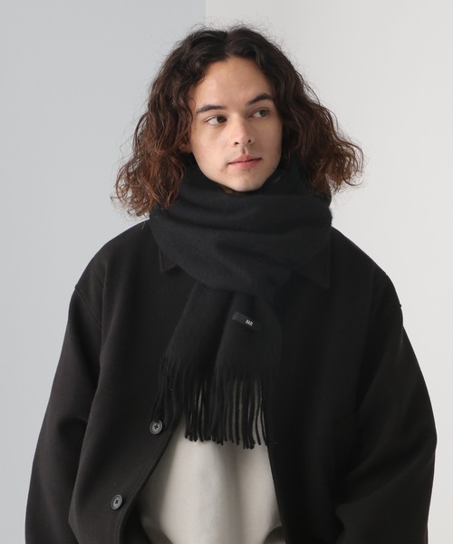 HARE（ハレ）の「ウールカシミヤマフラー(HARE)（マフラー・メンズ・レッド/ブラック/グレー・FREE）」の15枚目の写真