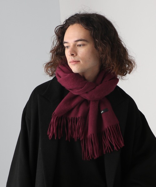 HARE（ハレ）の「ウールカシミヤマフラー(HARE)（マフラー・メンズ・レッド/ブラック/グレー・FREE）」の19枚目の写真