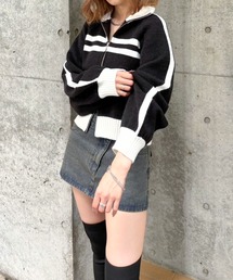 ENVYM | バイカラージップアップニット(ニット/セーター)