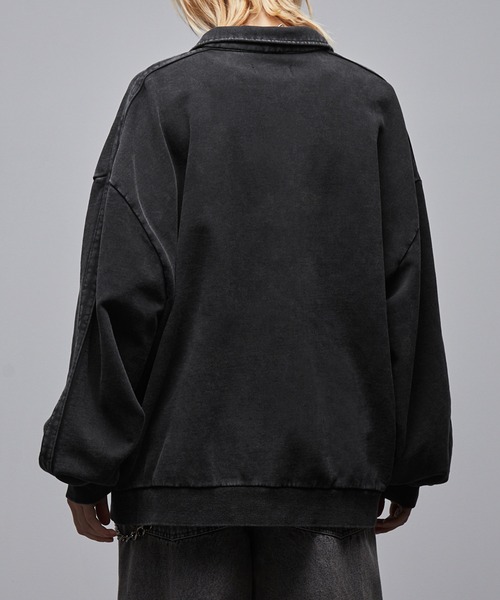 Loose/ルース（ルース）の「ヘビーウェイト ヴィンテージハーフジップルーズスウェット（スウェット・メンズ・ブラック/グレー・S/M/L/XS）」の6枚目の写真