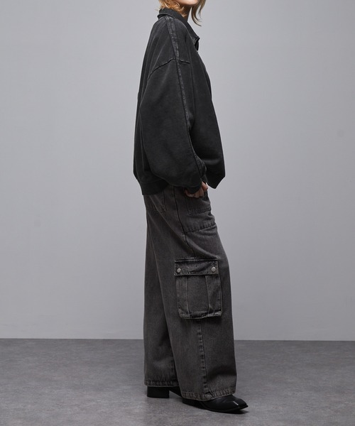 Loose/ルース（ルース）の「ヘビーウェイト ヴィンテージハーフジップルーズスウェット（スウェット・メンズ・ブラック/グレー・S/M/L/XS）」の9枚目の写真