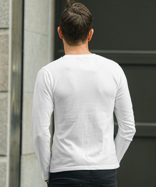 セール】【SOMEDIFF】フロントラインストーンロンT メンズ 長袖Tシャツ